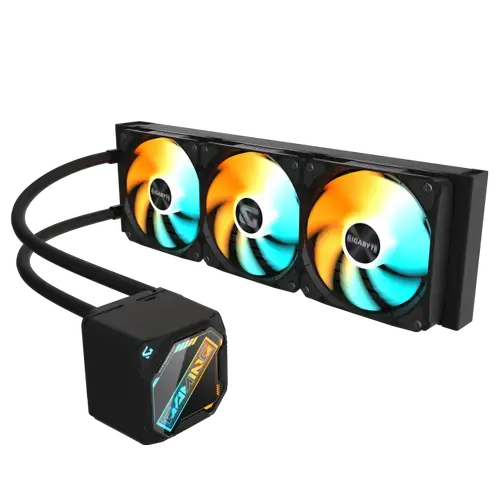 Cooler CPU AIO GIGABYTE GME 360, Racire cu lichid, 360mm, 3x120mm ARGB (Negru)
