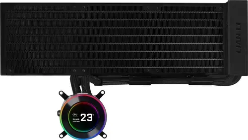Cooler CPU AIO Lian Li HydroShift II LCD-C 360N GHS2LCD36B, Racire cu lichid, Fanless, 360mm, Ecran IPS 2.1inch (Negru)