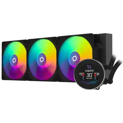 Cooler CPU AQIRYS Hydra 360 AiO Black, Iluminare RGB, 3 x 120mm