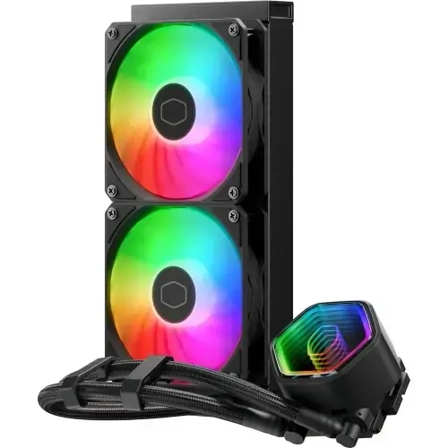 Cooler CPU CoolerMaster MasterLiquid 240 Core II, aRGB, 2 x 120 mm, 650 - 1750 RPM (Negru)
