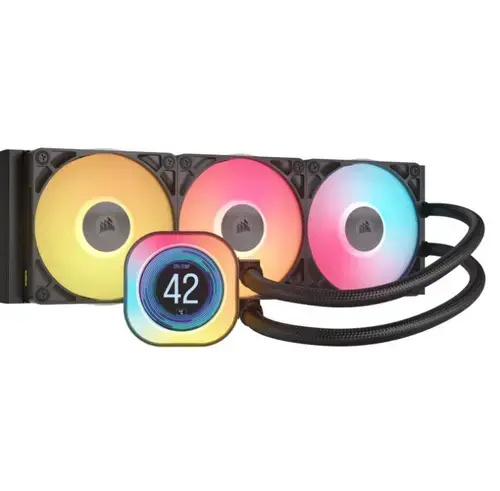 Cooler CPU Corsair iCUE LINK Titan 360 RX LCD RGB, 300 - 2100rpm, 120mm (Negru)