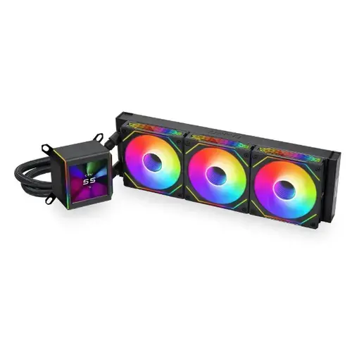 Cooler CPU Lian Li Galahad II LCD 360 SL-INF AIO, iluminare ARGB, 3x 120mm, 2100 rpm, PWM (Negru)
