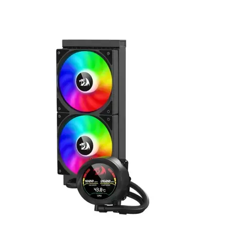 Cooler CPU Redragon CCW-1019, iluminare aRGB, LCD, 2 x 120mm (Negru)