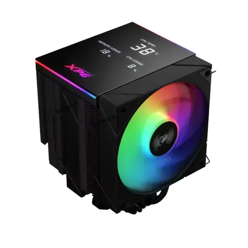 Cooler CPU XPG MAESTRO PLUS 62DA, Racire cu aer, 1x120mm, FDB, 800-1800 RPM, Iluminare LED ARGB (Negru)