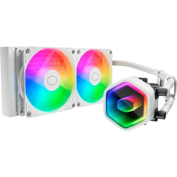 COOLER MASTER Cooler procesor Cooler Master MasterLiquid 240 Core II, aRGB LED, 2 x 120 mm, Alb