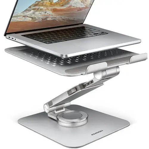 Cooler Stand notebook AXAGON STND-LR, aluminiu, rotativ 360, 17.3inch (Argintiu)