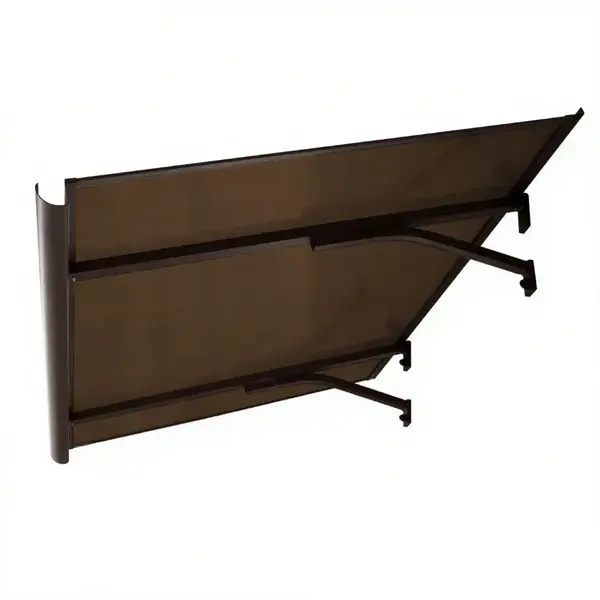 Copertină BODO PRO Alu cu jgheab +Policarbonat de ușă 120x90cm marchiză adăpost acoperiș maro-bronz - Maro/Bronz