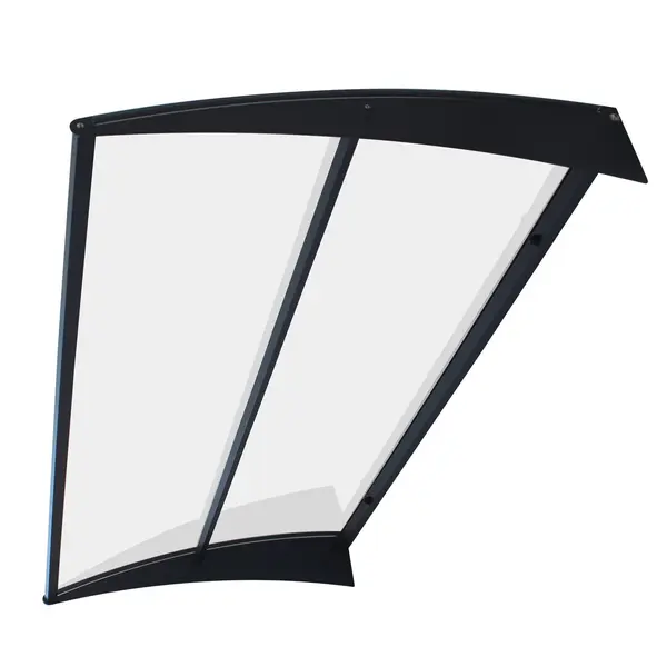 Copertină COR PRO 140x80 cm din aluminiu și plexiglas – Negru/Transparent - Negru/Transparent