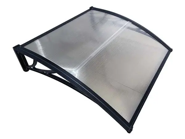 Copertină ECO 100x80 cm din policarbonat – Negru/Transparent - Negru/Transparent