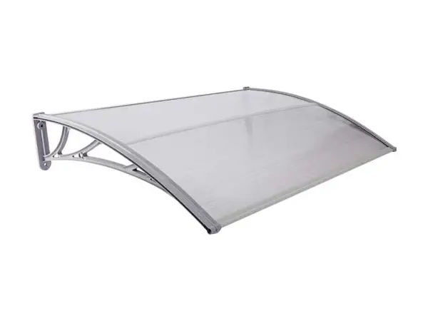 Copertină ECO 150x100 cm din policarbonat – Gri/Transparent - Gri/Transparent