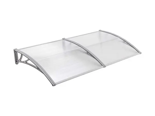 Copertină ECO 200x100 cm din policarbonat – Gri/Transparent - Gri/Transparent