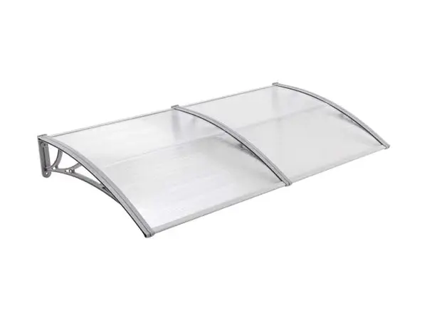 Copertină ECO 200x100 cm din policarbonat – Gri/Transparent - Gri/Transparent