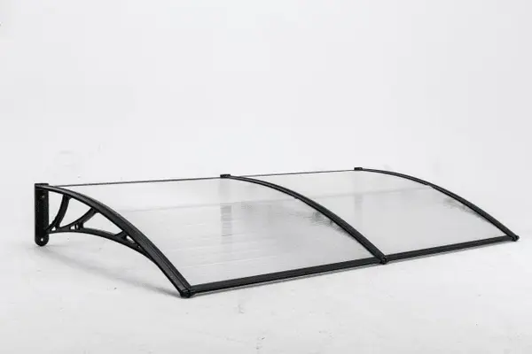Copertină ECO 200x100 cm din policarbonat – Negru/Transparent - Negru/Transparent