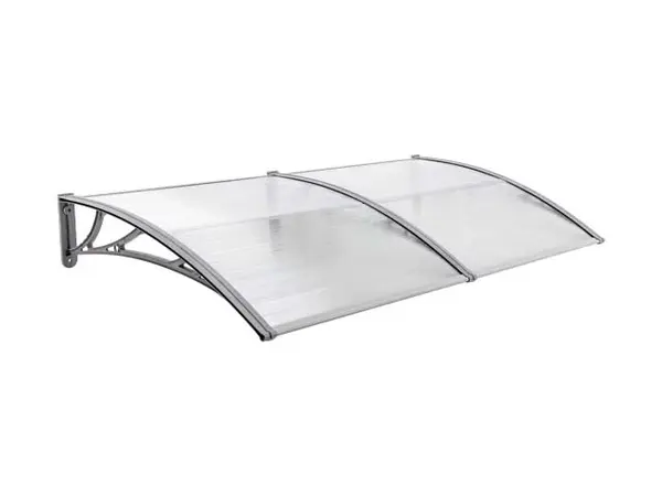 Copertină ECO 200x80 cm din policarbonat – Gri/Transparent - Gri/Transparent