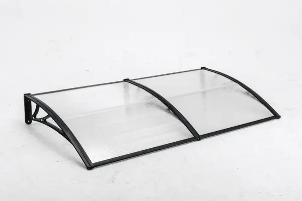 Copertină ECO 240x60 cm din policarbonat – Negru/Transparent - Negru/Transparent