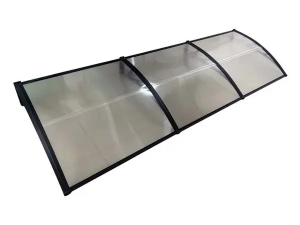 Copertină ECO 300x60 cm din policarbonat – Negru/Transparent - Negru/Transparent