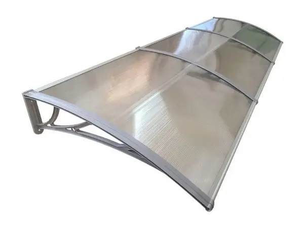 Copertină ECO 300x80 cm din policarbonat – Gri/Transparent - Gri/Transparent