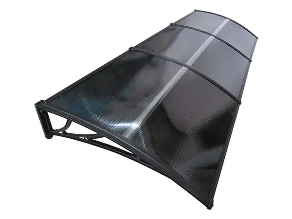 Copertină ECO 360x120 cm din policarbonat – Negru/Antracit - Negru/Antracit
