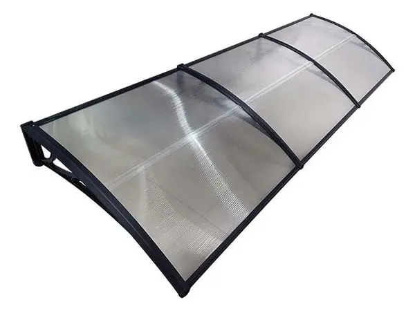 Copertină ECO 360x120 cm din policarbonat – Negru/Transparent - negru/Transparent