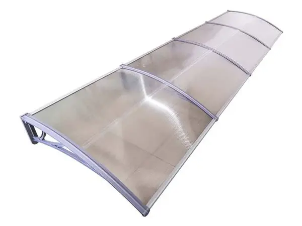Copertină ECO 400x100 cm din policarbonat – Gri/Transparent - Gri/Transparent