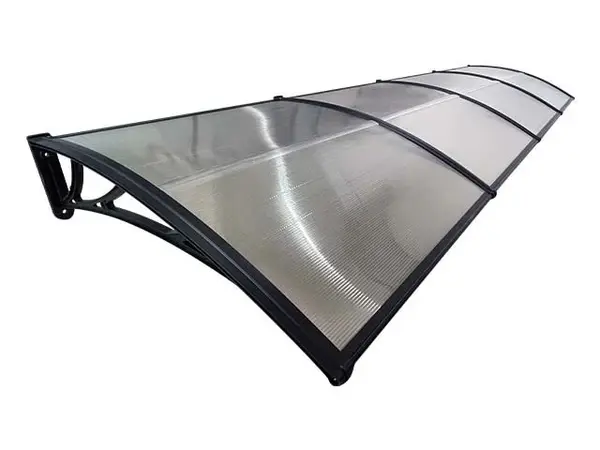 Copertină ECO 400x120 cm din policarbonat – Negru/Transparent - negru/Transparent