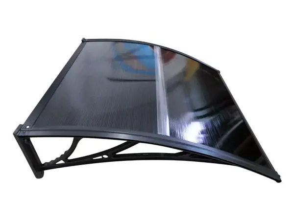 Copertină ECO de ușă 100x120cm marchiză adăpost acoperiș negru-antracit - Negru/Antracit