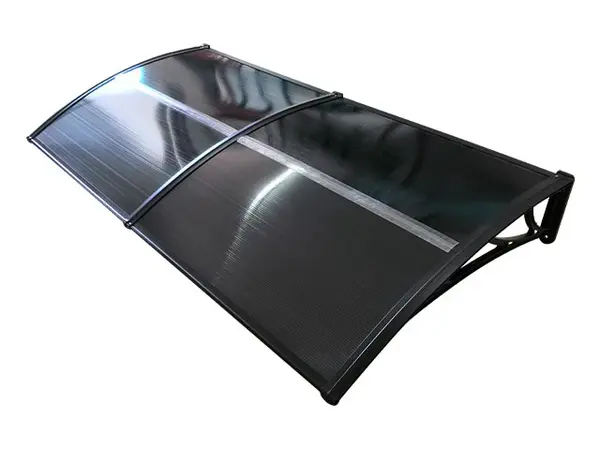 Copertină ECO de ușă 150x150cm marchiză adăpost acoperiș negru-antracit - Negru/Antracit