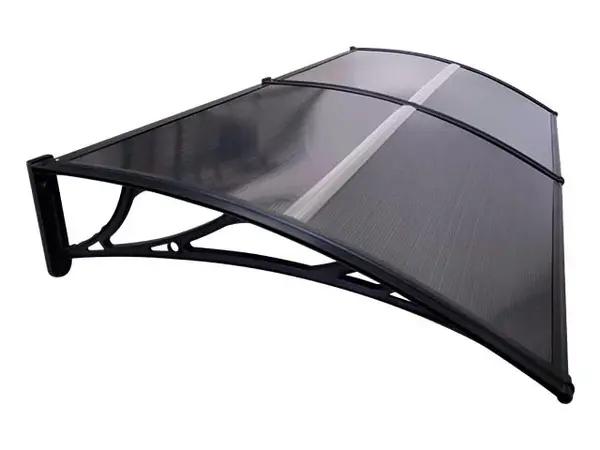 Copertină ECO de ușă 200x100cm marchiză adăpost acoperiș negru-antracit - Negru/Antracit
