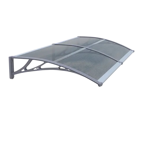 Copertină ECO de ușă 240x100cm marchiză adăpost acoperiș gri-antracit - Gri/Antracit