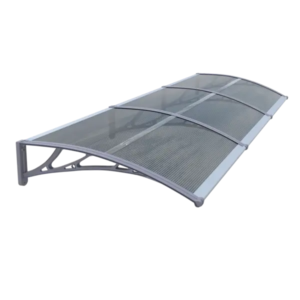 Copertină ECO de ușă 360×100cm marchiză adăpost acoperiș gri-antracit - Gri/Antracit