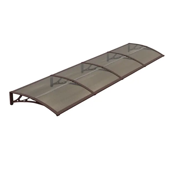 Copertină ECO de ușă 400×120cm marchiză adăpost acoperiș maro-bronz - Maro/Bronz