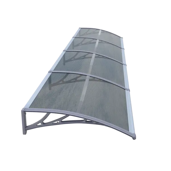 Copertină ECO de ușă 400x100cm marchiză adăpost acoperiș gri-antracit - Gri/Antracit