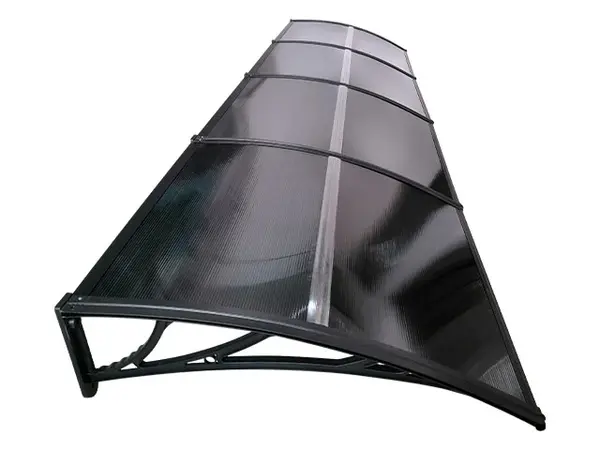 Copertină ECO de ușă 400x100cm marchiză adăpost acoperiș negru-antracit - Negru/Antracit