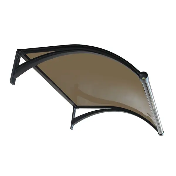 Copertină ERIC PRO cu jgheab 120x100 cm din plexiglas – Negru/Bronz - Negru/Bronz