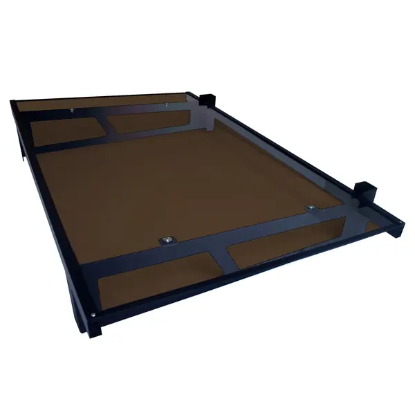 Copertină JAN PRO Otel+Plexiglas de ușă 140x100cm marchiză adăpost acoperiș negru-bronz - Negru/Bronz