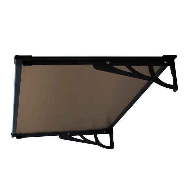 Copertină MAX PRO 150x80 cm din oțel, aluminiu și policarbonat – Negru/Bronz - Negru/Bronz
