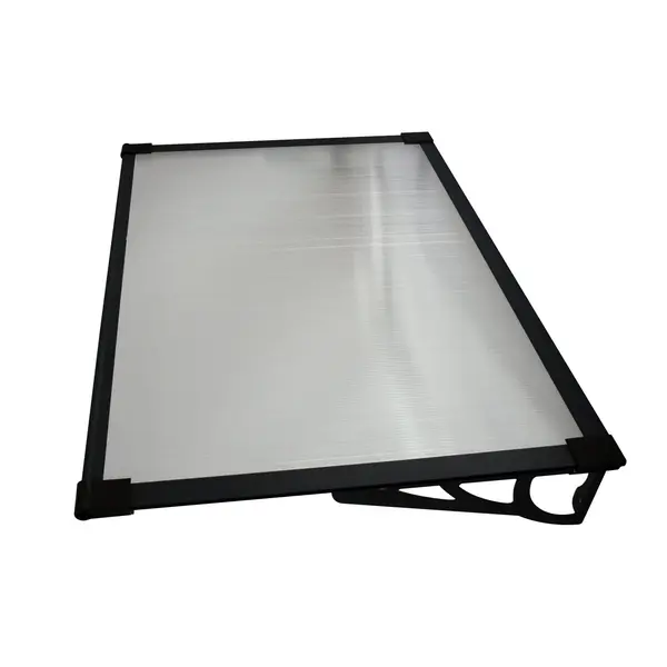 Copertină MAX PRO 150x80 cm din oțel, aluminiu și policarbonat – Negru/Transparent - Negru/Transparent