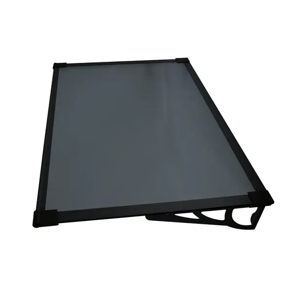 Copertină MAX PRO Otel+Alu+Policarbonat de ușă 120x100cm marchiză adăpost acoperiș negru-antracit - Negru/Antracit