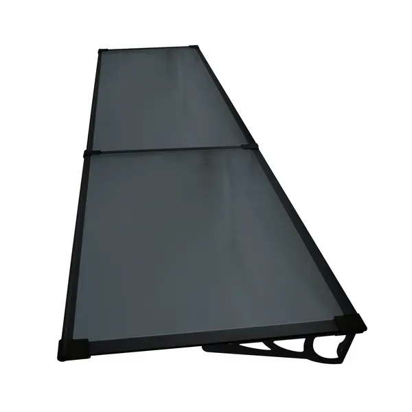 Copertină MAX PRO Otel+Alu+Policarbonat de ușă 200x80cm marchiză adăpost acoperiș negru-antracit - Negru/Antracit
