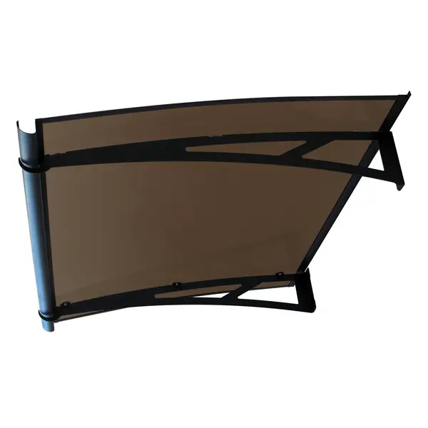 Copertină NEO PRO cu jgheab 120x100 cm din plexiglas – Negru/Bronz - Negru/Bronz