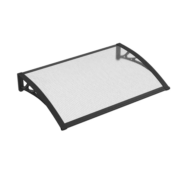 Copertină PREMIUM 100x80 cm, placă 6 mm dintr-o bucată – Negru/Transparent - Negru/Transparent
