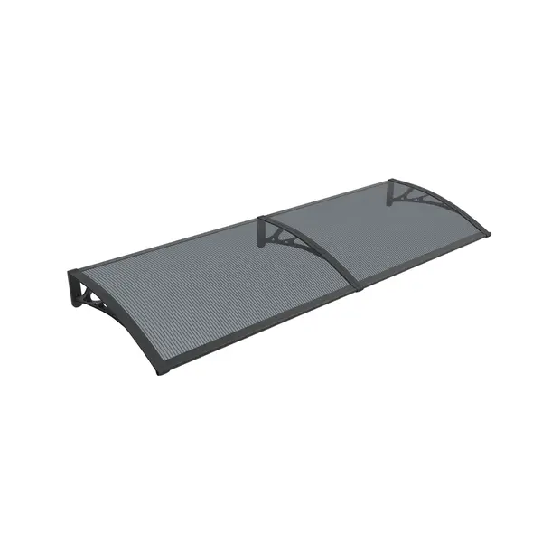 Copertină PREMIUM 240x80 cm, placă 6 mm dintr-o bucată – Negru/Antracit - Negru/Antracit