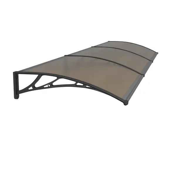 Copertină PREMIUM 300x120 cm, placă 6 mm dintr-o bucată – Negru/Bronz - Negru/Bronz