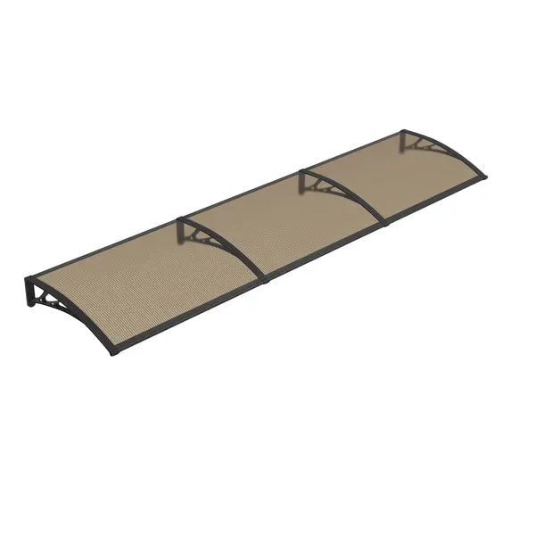 Copertină PREMIUM 300x80 cm, placă 6 mm dintr-o bucată – Negru/Bronz - Negru/Bronz