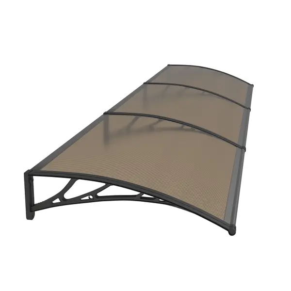 Copertină PREMIUM 360x80 cm, placă 6 mm dintr-o bucată – Negru/Bronz - Negru/Bronz