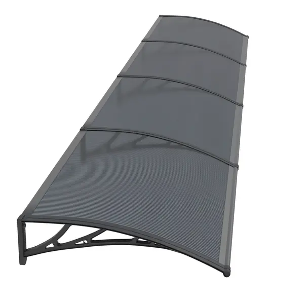 Copertină PREMIUM 400x80 cm, placă 6 mm dintr-o bucată – Negru/Antracit - Negru/Antracit