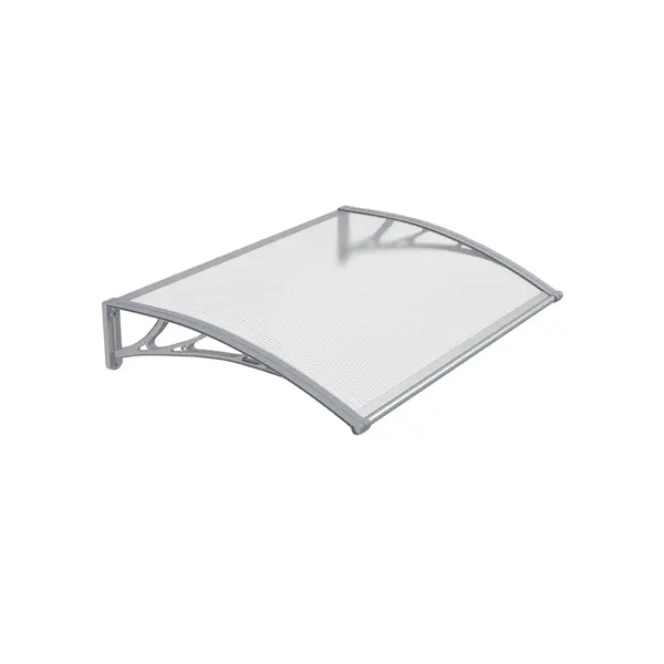 Copertină PREMIUM 60x60 cm, placă 6 mm dintr-o bucată – Gri/Transparent - Gri/Transparent