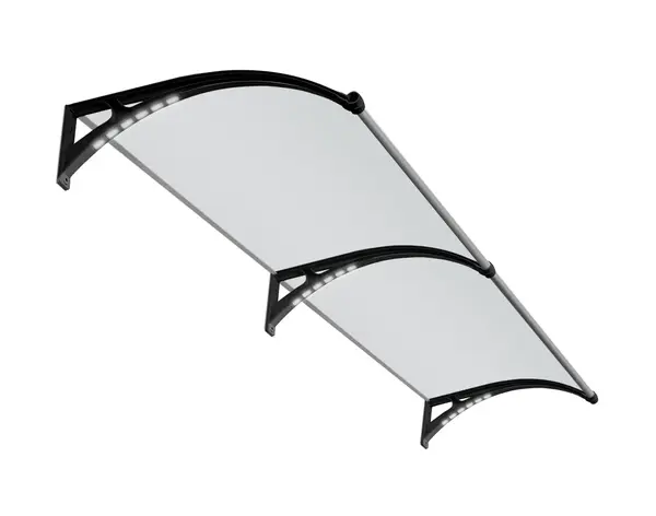Copertină PREMIUM LUMI 300x100 cm cu senzor și panou solar – Gri/Transparent - Gri/Transparent