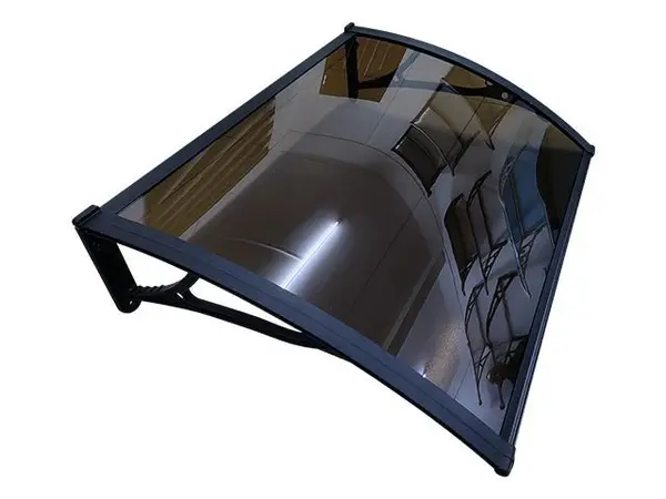 Copertină PRO 100x120 cm din aluminiu și plexiglas – Negru/Bronz - Negru/Bronz