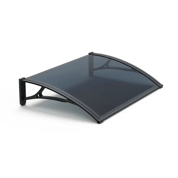 Copertină PRO 120x100 cm din aluminiu și plexiglas – Negru/Antracit - Negru/Antracit
